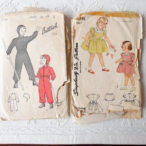 40s Toddler Patterns : Snow Suit & Dress
